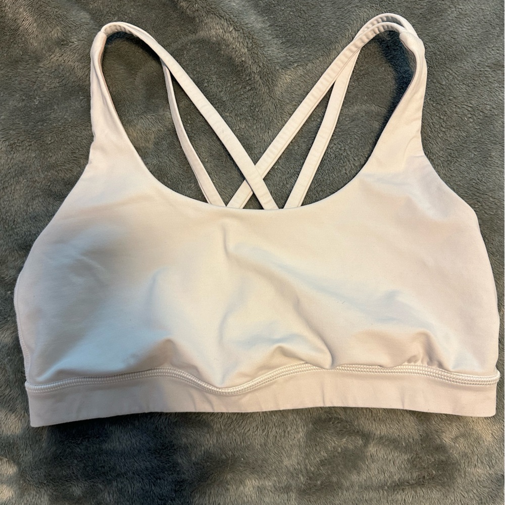 White LuLulemon Energy Sports Bra - no pads